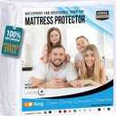 Utopia Bedding Waterproof Mattress Protector King Size, Premium 200 GSM Terry Mattress Cover, Soft & Breathable Bed Cover, Fitted Sheet Style with Stretchable Deep Pockets 17" (White)