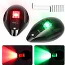 RVZONE Boat Navigation Lights Bow Lights for Boats Red and Green LED Marine Navigation Lighting IP67 Waterproof Led Boat Lighting Bow and Stern Nav Light for Pontoon,Yach, Marine (Black)