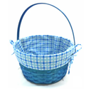 HH 10in Lined Bamboo Basket - Blue, 2 PCS