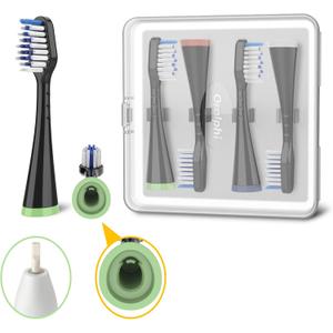 Brush Heads for Waterpik Complete Care 5.0/9.0 (4-Pack, Black)