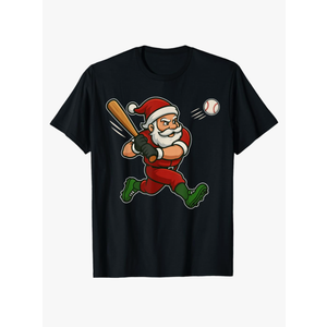 Funny Christmas Santa Baseball Pajamas Xmas Men Boys Kids T-Shirt, M
