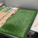 LOOBANI Large Dog Grass Pad with Tray - 35x23in Dog Litter Box with 2 Artificial Grass Patch + 2 Washable Pee Pads - Quickly Absorbency Indoor Outdoor Potty for Patio Balcony Apartment Use