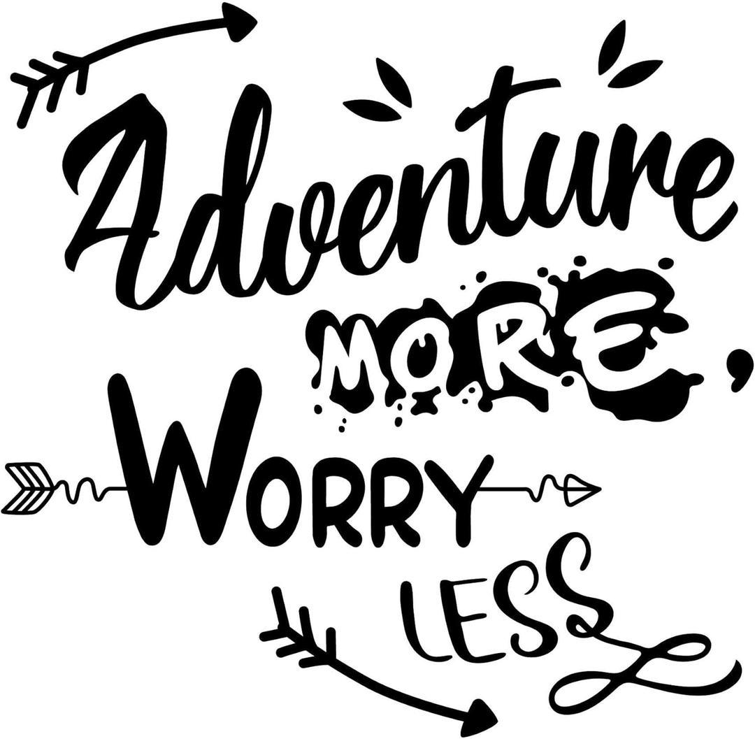 Joyful Adventure Wall Decal Adventure More Worry Less Adventure More Worry Less Quote with Arrow - Size: 30 Inch X 30 Inch