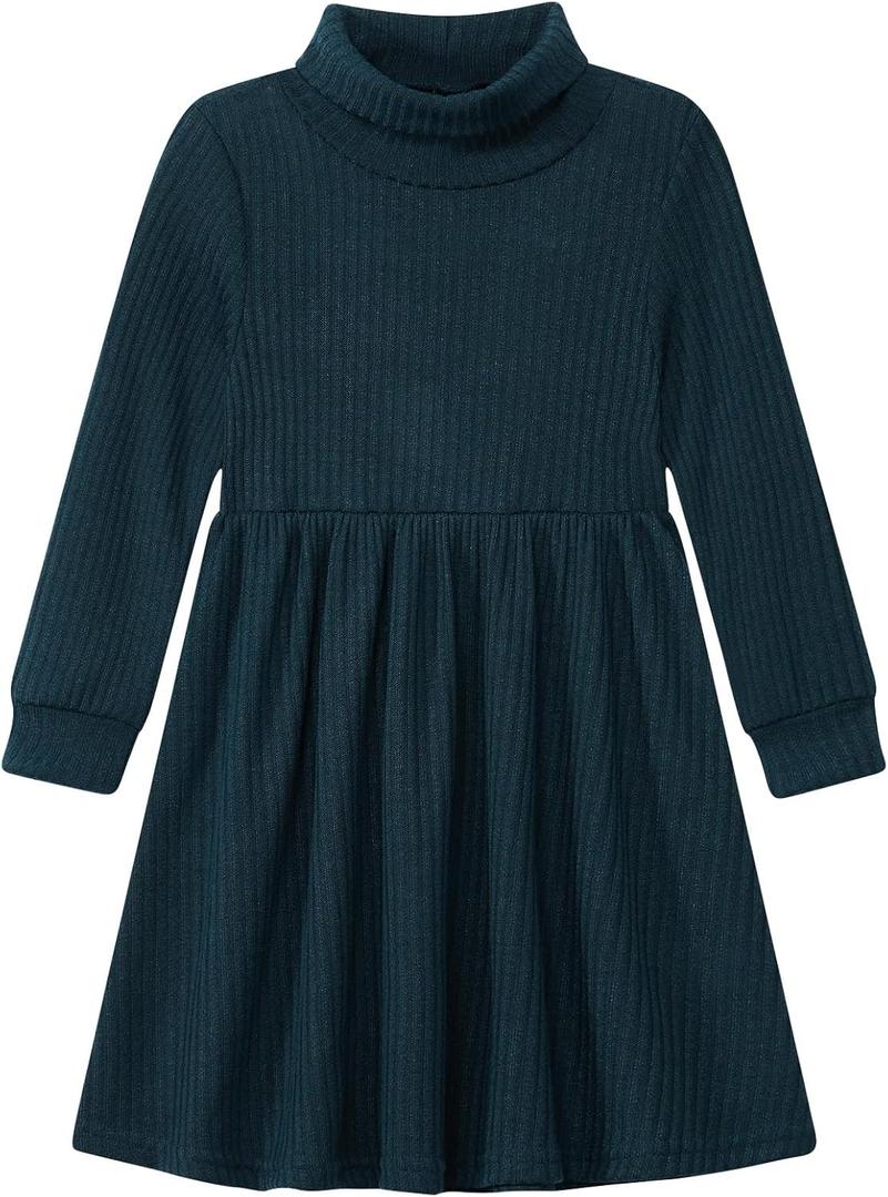 Vieille Toddler Baby Girls Fall Clothes Soft Knit Turtleneck Sweater Dress Long Sleeve Winter Outfits 2-6 Years