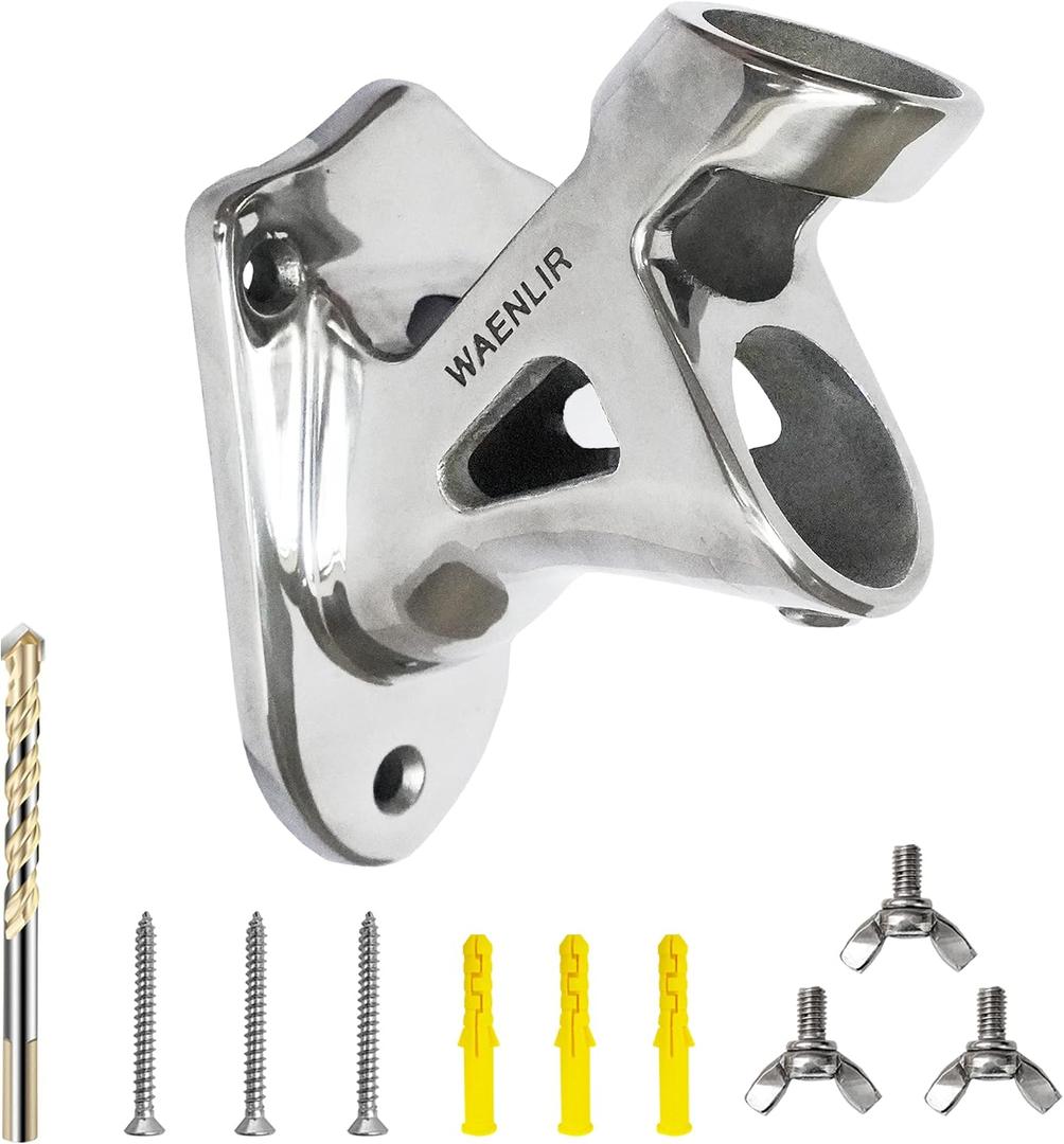 WAENLIR Two Position Stainless Steel Flag Pole Holder 1-1/4 inch, Heavy Duty and Rust Free Flag Mounting Bracket for House 1 1/4 inch (1.25 inch Inner Diameter)