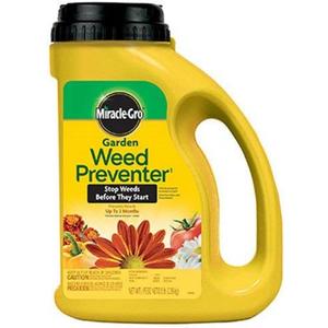 Miracle-Gro Garden Weed Preventer1, Prevents Listed Grass and Broadleaf Weeds, For Use around Listed Flowers, Vegetables, Roses, Groundcovers, Shrubs and Trees, 5 lb.