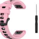 Sport Strap Compatible with Garmin Forerunner 955/955 Solar Band Breathable Silicone Watch Band Wristbands Adjustable Replacement Bands for Forerunner 955 Women&Men (NavyGreen&Black&DarkBlue) (Black&Pink&Teal)