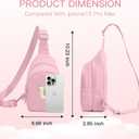 Viverte Small Corduroy Sling Bag Initial Crossbody Bag Fanny Pack for Girls Personalized Birthday Gifts for Teen Girls Gifts (Pink)