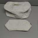 3 Pieces Quilted Cotton Makeup Bag,Large Capacity Cosmetic Organizer for Travel,Portable Cute Toiletry Pouch for Women,Makeup Artists,Organizing Enthusiasts,White Shell (3 Pack,Medium)