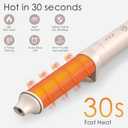 Mini Travel Curling Iron 1.25 inch OvalDual Voltage 110-240V, 20s Fast Heating, 3 Temps 360/400/430F1 -Inch Barrel Creates Frizz-Free Loose Curls for Short to Medium Hair, Pink