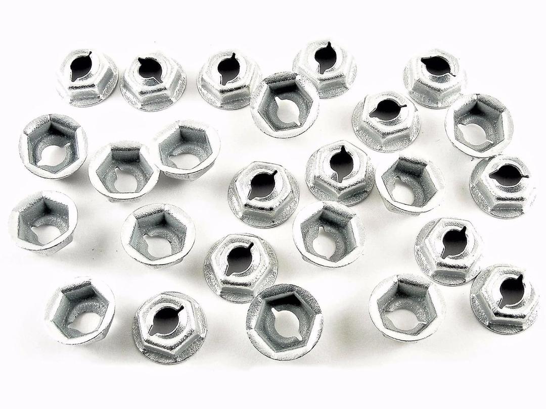 Retro-Motive Emblem & Trim PAL Nuts- Fits 3/16" Studs- 3/8" Hex- Fits GM Chevy (Qty.25)- #1303