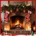 2 x 30 Pcs Brown Velvet Ribbon Bows for Christmas Tree - 5 x 7 Inch Vintage Rustic Ribbon Bows for Door Garlands, Gifts, and Xmas Home Outdoor Indoor Decoration