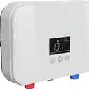 Tankless Water Heater Electric, 6000W 110V Instant Hot Water Heater with Digital Display Self-modulating, Overheating Protection for Demand (White)