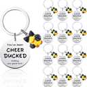 Nosiny 20 Pcs Duck Cheer Keychain Christmas Cheer Gifts Bulk for Team You've Been Cheerleader Christmas Duck Team Gift (Black)