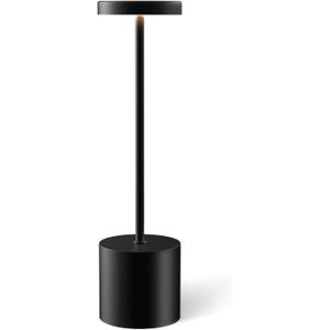 Cordless Table Lamps Rechargeable, Portable LED Desk Lamp, 5000mAh Battery Powered Wireless Table Light - 3 Color Dimmable Lighting for Restaurant Dining Patio Outdoor Bedroom(Black)