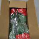 14'' Poinsettias Artificial Christmas Flowers for Outdoors,12 Bundles Mixed Fake Red Silk Flowers Faux Plastic Plants UV Resistant for Home Garden Porch Patio Outdoor Indoor Decor