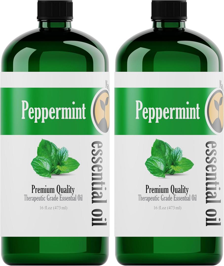 Peppermint Essential Oil 2-Pack (16oz Each, 32oz Total)  Therapeutic Grade  Candle Making  Peppermint Oil Bulk