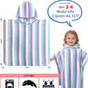 VOOVA & MOVAS Toddler Towel with Hood, Oversized (2-4Years,21"X21") Made from 100% Soft Cotton,Absorbent Hooded Poncho Towel for Baby Boy,Perfect for Pool | Swimming | Bath | Beach,Blue Purple Stripe
