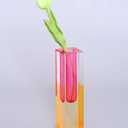 Acrylic Vase, Bud Vase for Centerpieces, Maximalist Decor Cute Flowers Vases for Modern Home, Office, Bedroom, Living Room, Dining Table (Fluorescent Pink, Sunny Orange)
