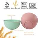 5 Pack Unbreakable Wheat Straw Bowls with Lid, 26 OZ Cereal Bowls for Kitchen, Dishwasher Safe Soup and Salad Bowls, Reusable microwave bowl for Ice Cream,Snack and Fruits, 6in