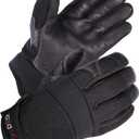 SKYDEER Full Deerskin Leather Winter Drive Work Gloves, Extra Soft 100G 3M Thinsulate, Thermal Insulated Gloves (2X-Large, Black Deerskin Palm)