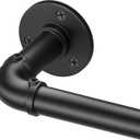 Curtain Rods for Windows 66 to 120, Black Adjustable Curtain Rod, Wrap Around Blackout Curtain Rod, Heavy Duty Industrial Curtain Rods, 1 Inch Outdoor/Indoor Drapery Rods 66-120"