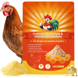 Probiotic + Electrolyte Powder for Chickens, Natural Hydration & Gut Support, Helps Digestive Health, Egg Production