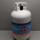 Flame King YSN-301 30 Pound Steel Propane Tank Cylinder with Type 1 Overflow Protection Device Valve DOT and TC Compliant, White