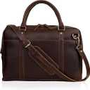 Leather Farm Messenger Bag for Men & Women 15.6 Inch – Premium Vintage Handmade Laptop Briefcase Satchel, Mens Leather Shoulder Crossbody Bag, Genuine Leather Computer Bag with Adjustable Strap Brown