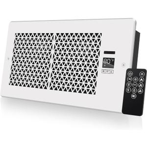 MATULSA Register Booster Fan for 6" x 12" Register Holes with Remote Control and Thermostat, 10-Speeds Floor Vent Fans Booster - Enhances AC Heating&Cooling Airflow, Quiet Air Duct Fan for Wall, White