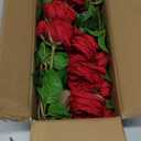 Real Touch Artificial Roses (Set of 6)  23.6" Long Stem Burgundy Garden Roses  Lifelike Faux Silk Flowers for Wedding Bouquets, Home Dcor, Centerpieces & Floral Arrangements (Crimson Red)