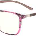 JOSCHOO Computer Reading Glasses Blue Light Blocking Readers Men and Women Glasses of Reading (Purple Stripe, 0.0)