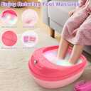 Dreamon Kids Foot Spa & Nail Kit Set - 25 Pcs Kids Spa Day Kit with Middle Size Rainbow Light Massage Foot Soak Tub - Manicure Pedicure Art Salon Girl Stuff - Christmas Birthday Gift for 3-12 Year Old