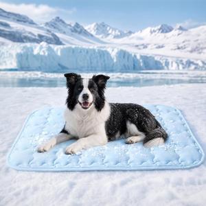 Luciphia Premium Dog Cooling Mat Non-Slip Q-MAX>0.5 Self-Cooling Pad for Large Pet Indoor Portable Kennel Puppy Bed for Couch Summer Crate Pad for Dog Washable Light Blue 40x60 inches
