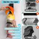 Hat Organizer Hold up to 20 Hats, 2 Pack Hat Rack for Wall with Strong Adhesive, Hat Organizer for Baseball Caps Display for Door Closet, Hat Hanger Holder Multilayer Two Mounting Option(Black)