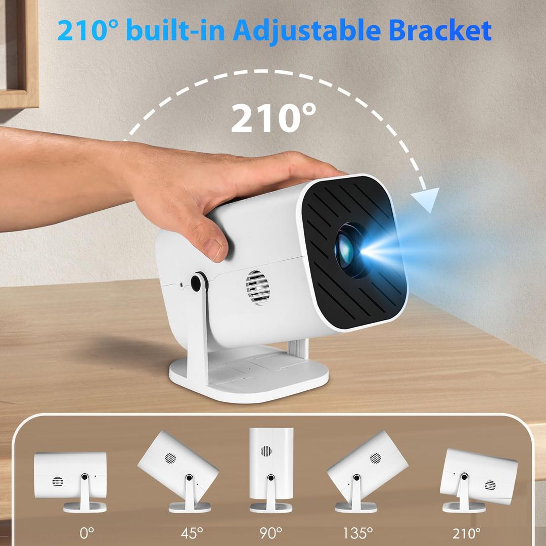 Mini Projector, Video Projector for Bedroom, Built-in Speaker And Bluetooth 5.3, Native 1080P, Compatible With 4K, Portable Room Rrojector (Mini Bedroom Projector)