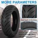 130/70-12 Scooter Tire - 130/70-12 Tubeless Tire for E-Bike, E-Moto, Scooter, Moped, E-Tricycle with 12" Rims - Front/Rear Tire - Bias - 6PR 62 P - 1 PACK