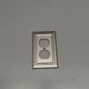 Metal Wall Plate for Electrical Outlets, Decorative Brushed Nickel Switch Plates Outlet Cover, Light Switch Cover Plate, 1-Gang Wall Plates (Duplex Outlet, 6 Pack)