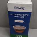 360 Set 2 oz Jello Shot Cups with Lids, Sturdy & Food Safe Disposable Plastic Portion Condiment Dipping Sauce Cups, Small Containers for Salad Dressing