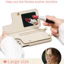 Crossbody Wallet Case for iPhone 16 Pro Max, Card Slot Phone Case with 360 Ring Stand, Built-in Makeup Mirror, Snap Closure, Adjustable Shoulder Strap, 6.9 Inch (White)