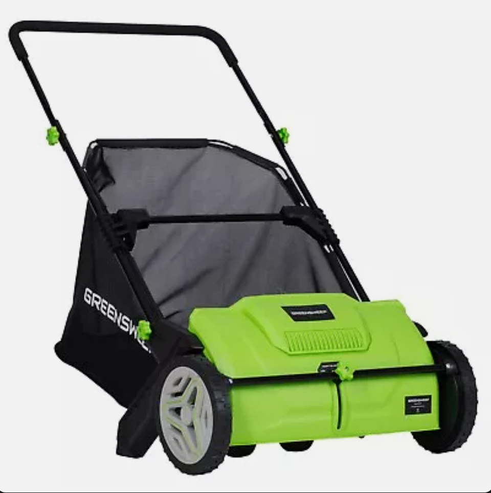 GreenSweep - Pickup Pro Garden Sweeper - Leaf & Grass Push Lawn Sweeper - REFURB