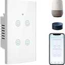 BSEED 4 Gang Smart Switch - Alexa WiFi Light Switch, Touch Control, Timer Function, Compatible with Alexa, Google Assistant, Remote Control