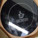 Smart Beverage Heating Plate Candle Wax Cup Warmer Electric Thermostat Coaster for Hot Coffee Milk Tea Water Cocoa Desk Home Office Use (R1 Wood Grain)