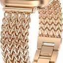 Minyee Compatible with Apple Watch Band 41/40/38/44/45/46/49/42mm Women, Dressy Stainless Steel Metal Adjustable Chain Strap Link Bracelet Wristband for iWatch Series 11 10 9 8 7 6 5 4 3 2 1 Ultra SE