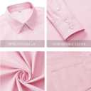 Button Down Shirts for Women Wrinkle Free Oxford Shirt Casual Business Long Sleeve Solid Work Blouse with Pocket (Pink, S)