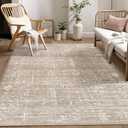 Area Rug for Living Room - 6x9 Soft Washable Oriental Vintage Floral Distressed Large Carpet - Fade Stain Resistant Non Slip Rugs for Bedroom Dining Room Nursery Dorm Office Home Decor - Camel