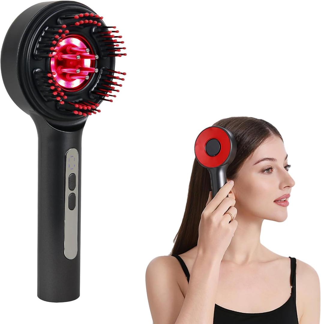 Red Light Scalp Massager for Hair Growth, Electric Hair Growth Comb with Kneading Massage & Red Light Therapy, for Visible Hair Loss & Thinning Hair, Minoxidil Applicator Scalp Brush