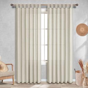 Vintage Curtains for Living Room 84 Inches Long 2 Panels Set,Flax Linen Rustic Primitive Curtains for Cabin Bedroom