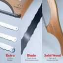 2 x Kitchen Click Bread Knife for Homemade Bread  16" Acacia Wood Bow Knife with 3 Extra Blades  Sourdough Bread Slicer for Even, Crumb-Free Cuts  Ideal for Artisan Loaves, Bagels,