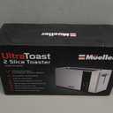 Mueller UltraToast Full Stainless Steel Toaster 2 Slice, Long Extra-Wide Slots with Removable Tray, Cancel/Defrost/Reheat Functions, 6 Browning Levels with LED Display, Housewarming Gifts New Home